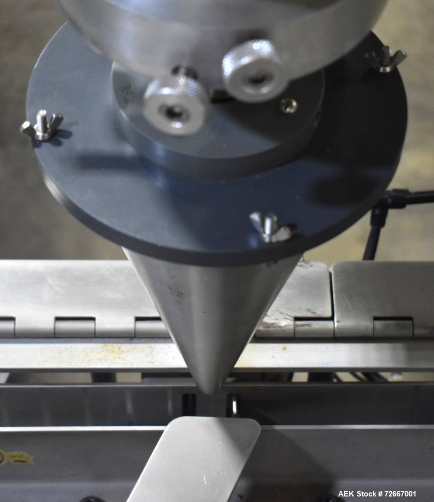 Used All-Fill Powder Tube Filling Line. Consisting of: All Fill B-600 Single Head Semi-Automatic Auger Filler. Has level sensor, agitator and tooling, collector funnel. Currently set up for 1" diamet...
